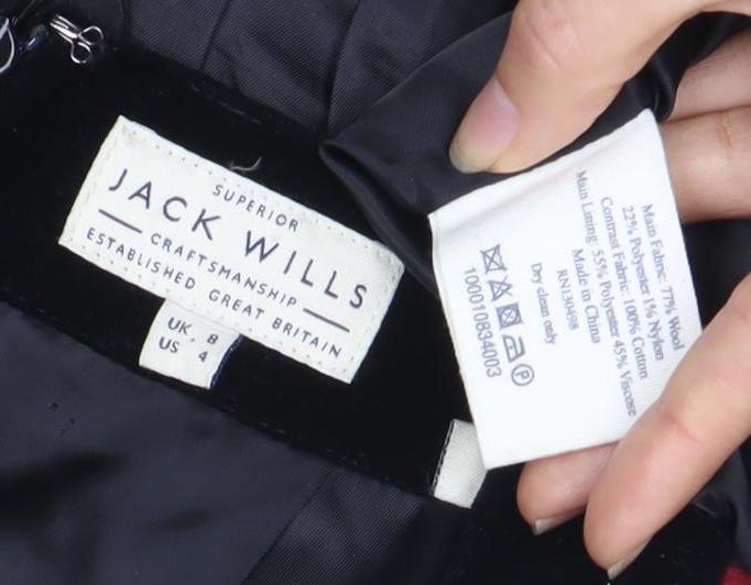 Jack Wills Women Red Plaid Pleated Skirt Size 8