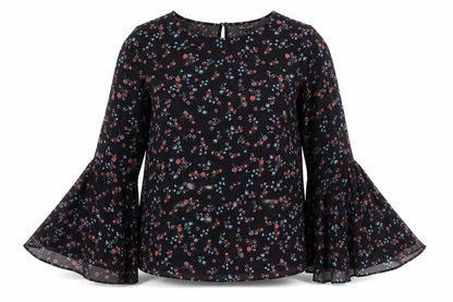 Womens UK Size 2 New Look Black Tunic Blouse