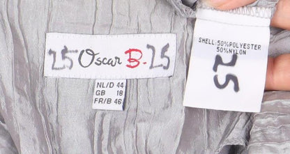 25° Sud B-25 Women's Grey Blazer, Size 18 - Elegant