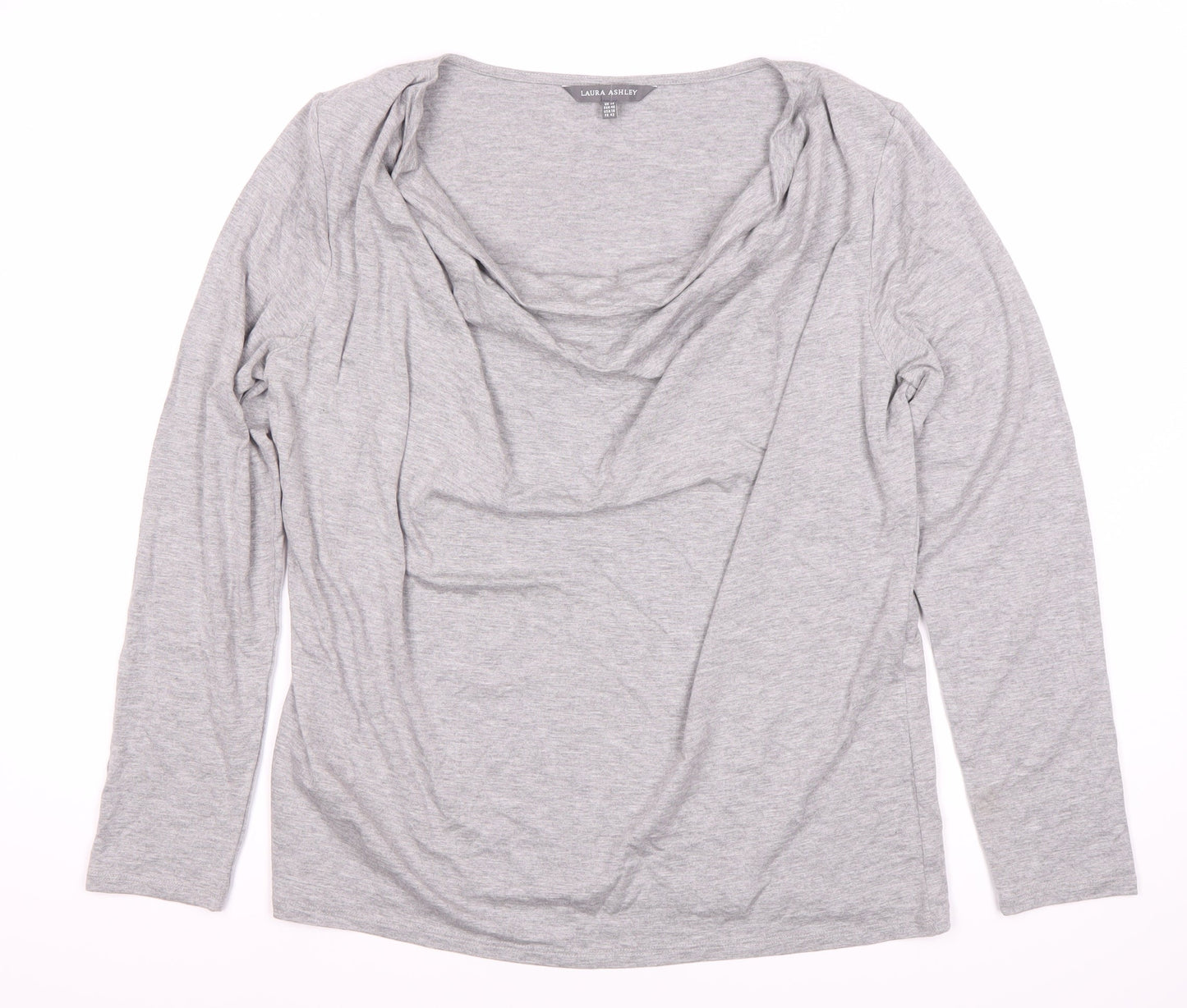 Womens UK Size 14 Laura Ashley Grey Basic T-Shirt