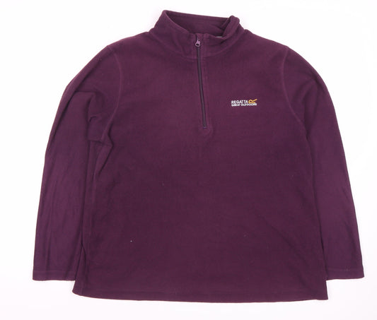 Regatta Women's Purple Pullover, Size 14, 1/4 Zip Fleece