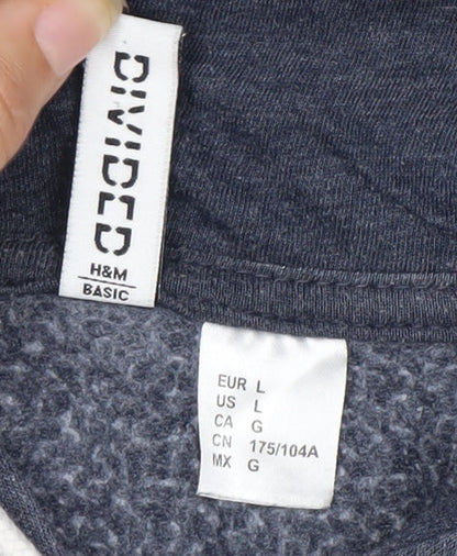 H&M Unisex Blue Full Zip Hoodie L