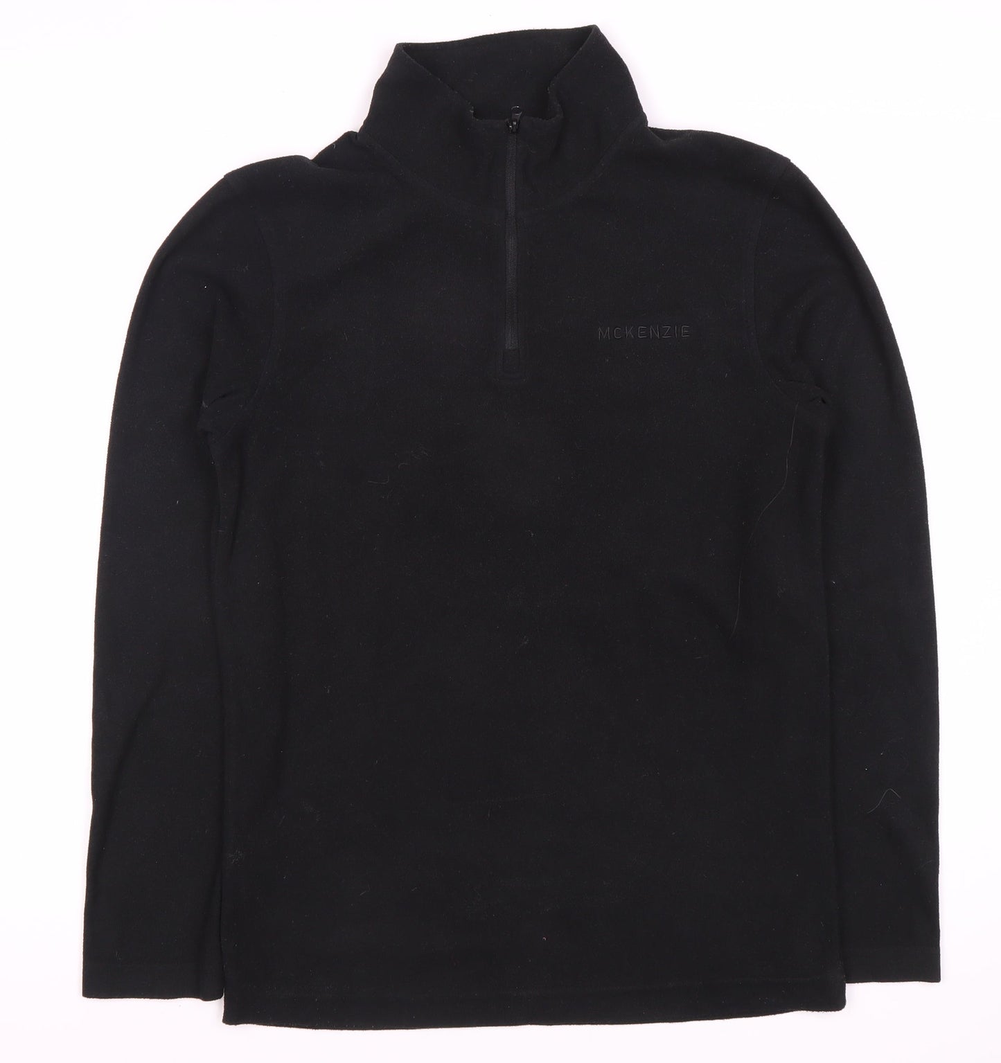 Mens UK Size S McKenzie Black 1/4 Zip Sweatshirt