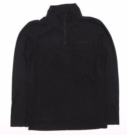 Mens UK Size S McKenzie Black 1/4 Zip Sweatshirt