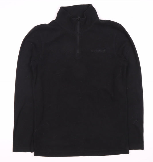 Mens UK Size S McKenzie Black 1/4 Zip Sweatshirt