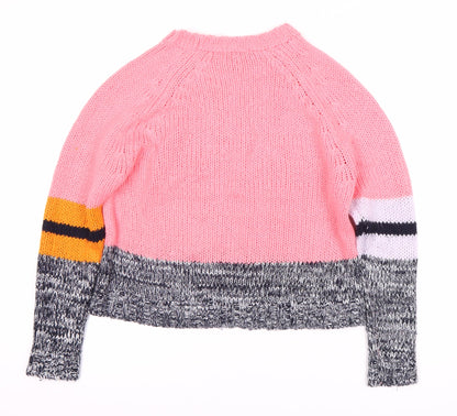 DED London Women's Pink Chunky-Knit Jumper S