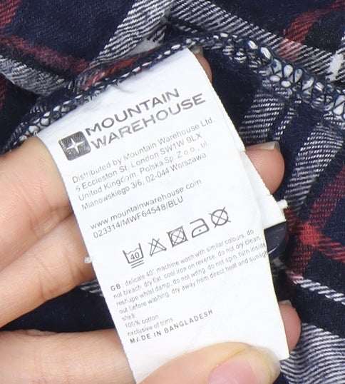 Mountain Warehouse Men's Blue Plaid Flannel Shirt M