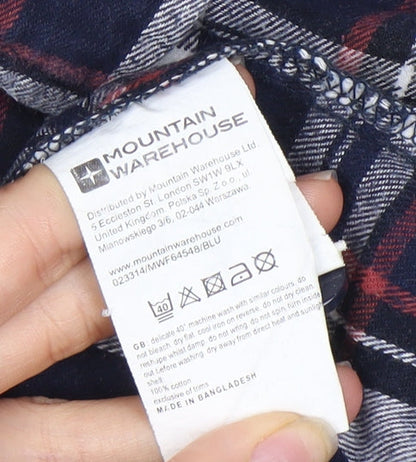 Mountain Warehouse Men's Blue Plaid Flannel Shirt M