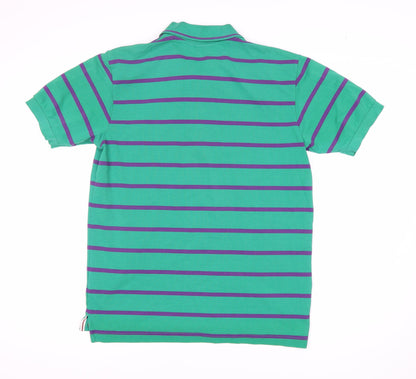 Slazenger Men's Green Striped Polo Shirt M