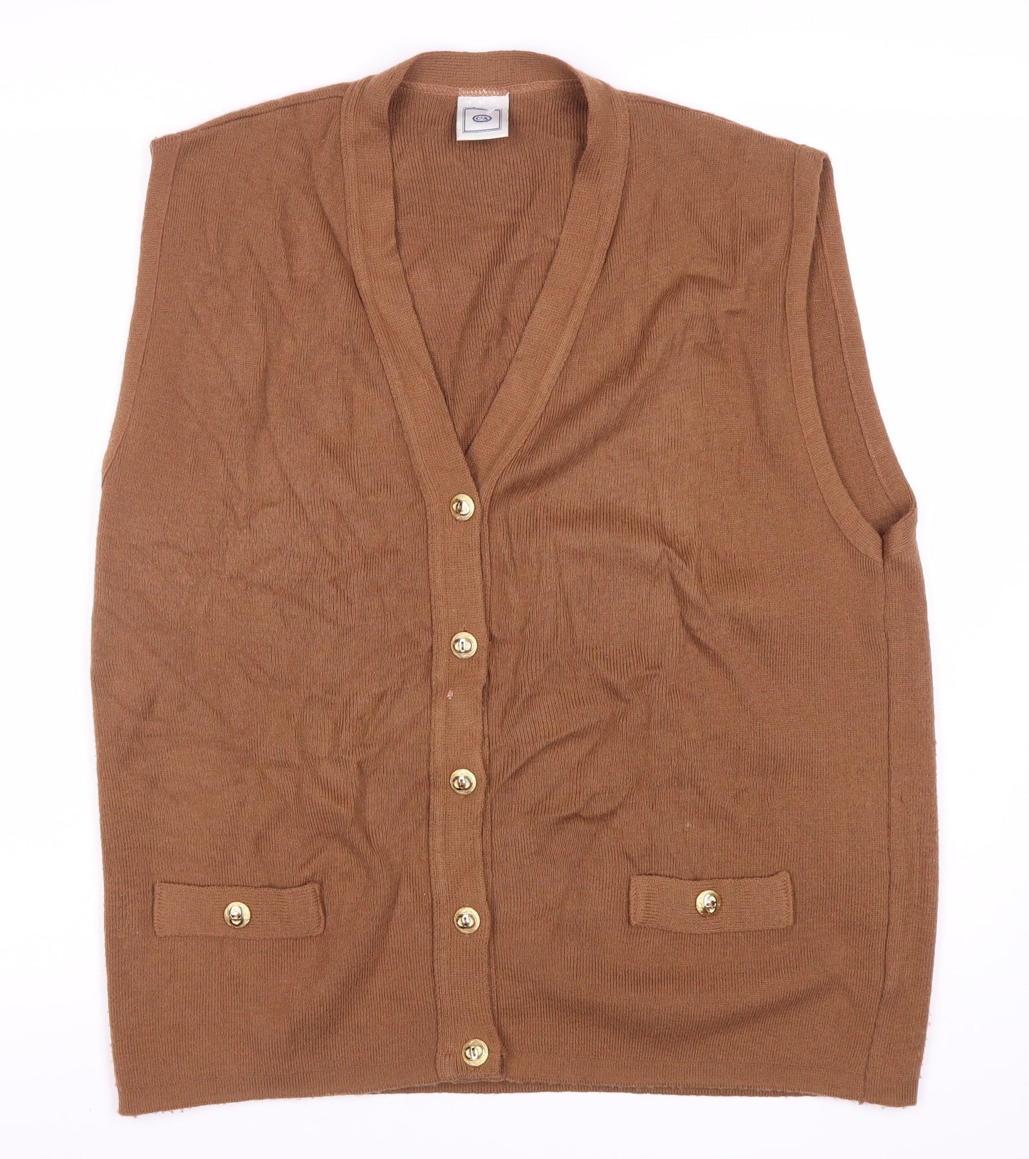 C&A Men's M Brown V-Neck Button Vest