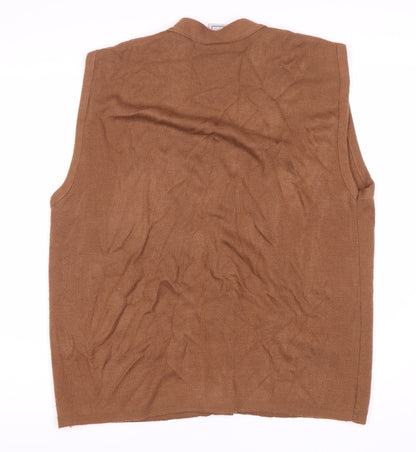 C&A Men's M Brown V-Neck Button Vest