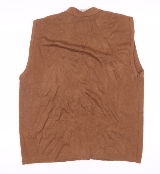 C&A Men's M Brown V-Neck Button Vest
