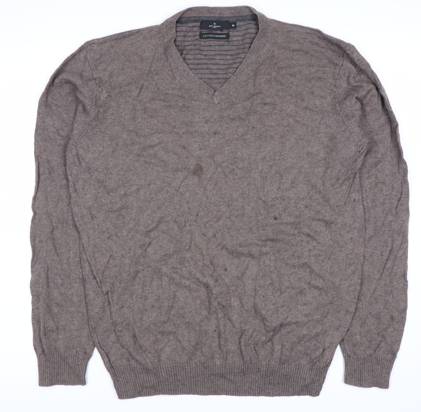 Jeff Banks Men's Brown V-Neck Pullover Jumper M
