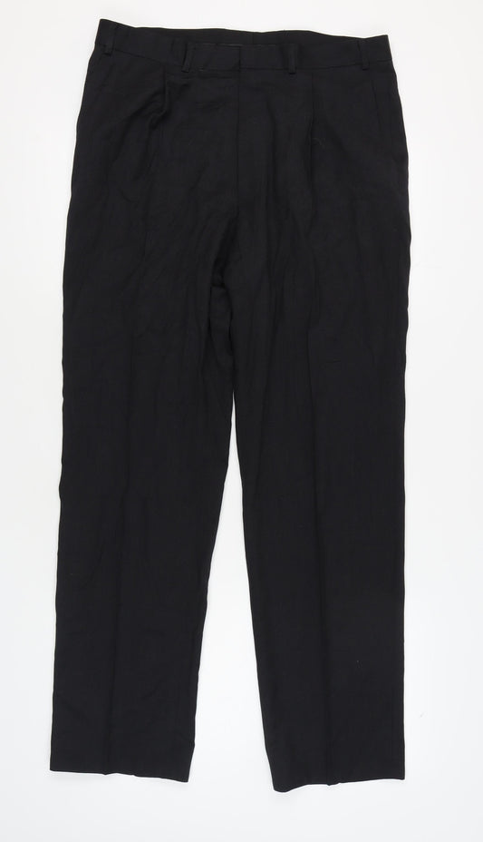 Marks & Spencer Men's Black Wool Dress Pants 36 Regular