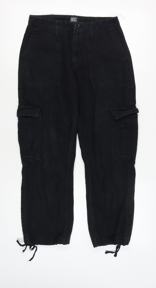 BDG Women's Black Cargo Trousers Size 10