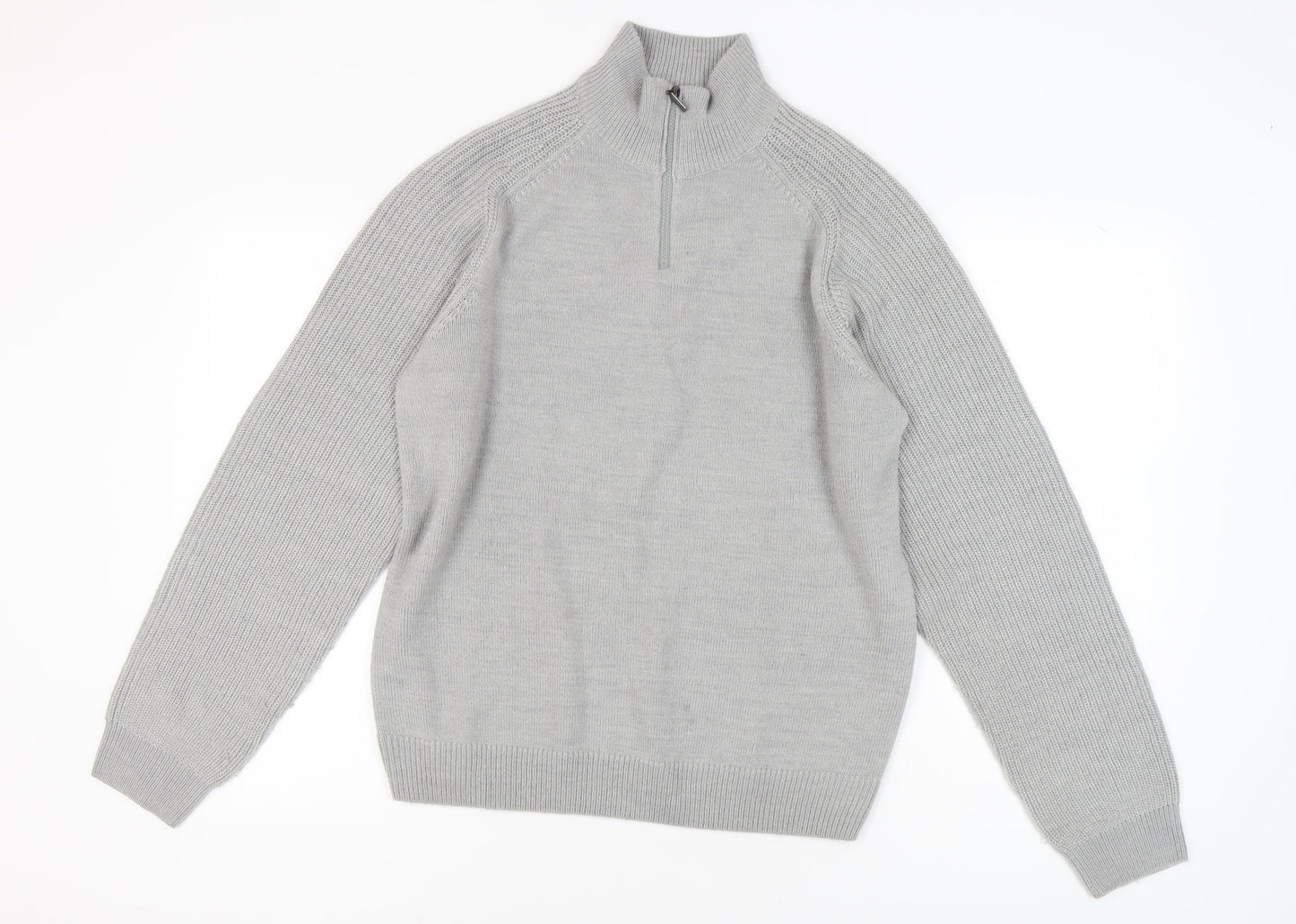 Premier Man Grey High Neck Full Zip Men's Jumper L