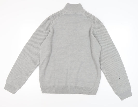 Premier Man Grey High Neck Full Zip Men's Jumper L