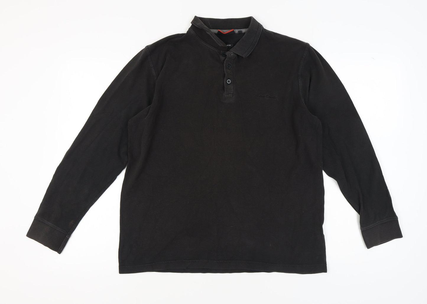 Pierre Cardin Men's Black Long Sleeve Polo XL