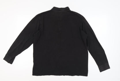 Pierre Cardin Men's Black Long Sleeve Polo XL
