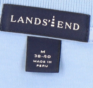 Lands' End Men's Blue Long Sleeve Polo Shirt