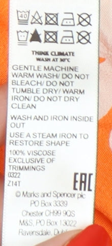 Marks and Spencer Women's Orange Floral Shirt Dress