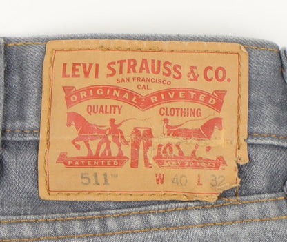 Levi's Men's Slim Grey Denim Jeans Size 40 W 32 L