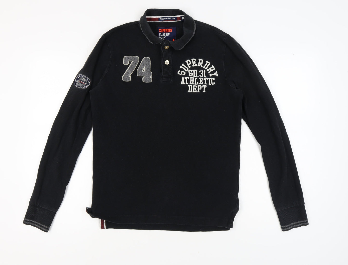 Superdry Men's Black Polo Shirt, Medium, Casual Style