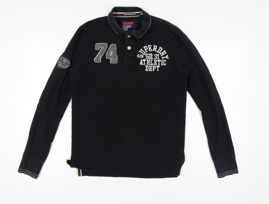 Superdry Men's Black Polo Shirt, Medium, Casual Style