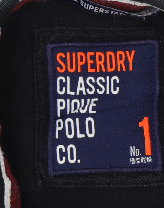 Superdry Men's Black Polo Shirt, Medium, Casual Style