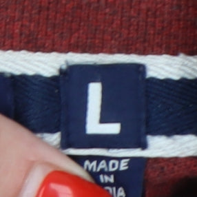 Superdry Men's Red Long Sleeve Polo Shirt L