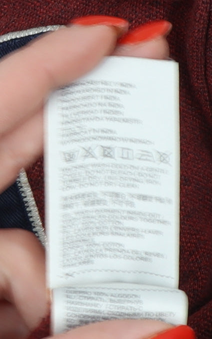 Superdry Men's Red Long Sleeve Polo Shirt L