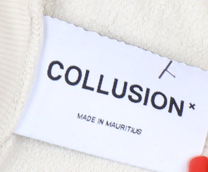 Collusion Women's Beige Medium Pullover Sweatshirt