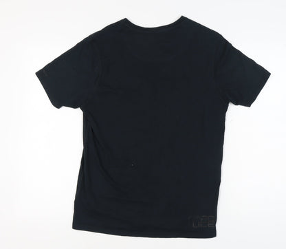 883 Police Men's Black T-Shirt Size 4 Crew Neck Logo