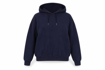Front view of ASOS Women's Blue Cotton Pullover Hoodie, size 10
