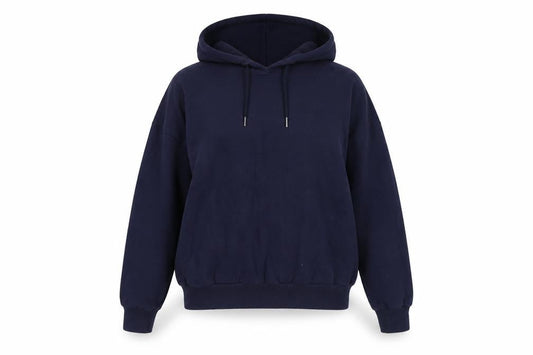 Front view of ASOS Women's Blue Cotton Pullover Hoodie, size 10