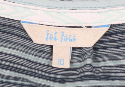 Fat Face Women's Blue Striped Scoop Neck Dress Size 10