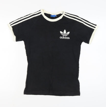 Adidas Unisex Black Ringer T-Shirt, Size S, Stylish and Casual