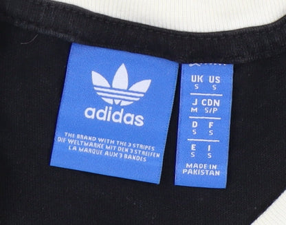 Adidas Unisex Black Ringer T-Shirt, Size S, Stylish and Casual
