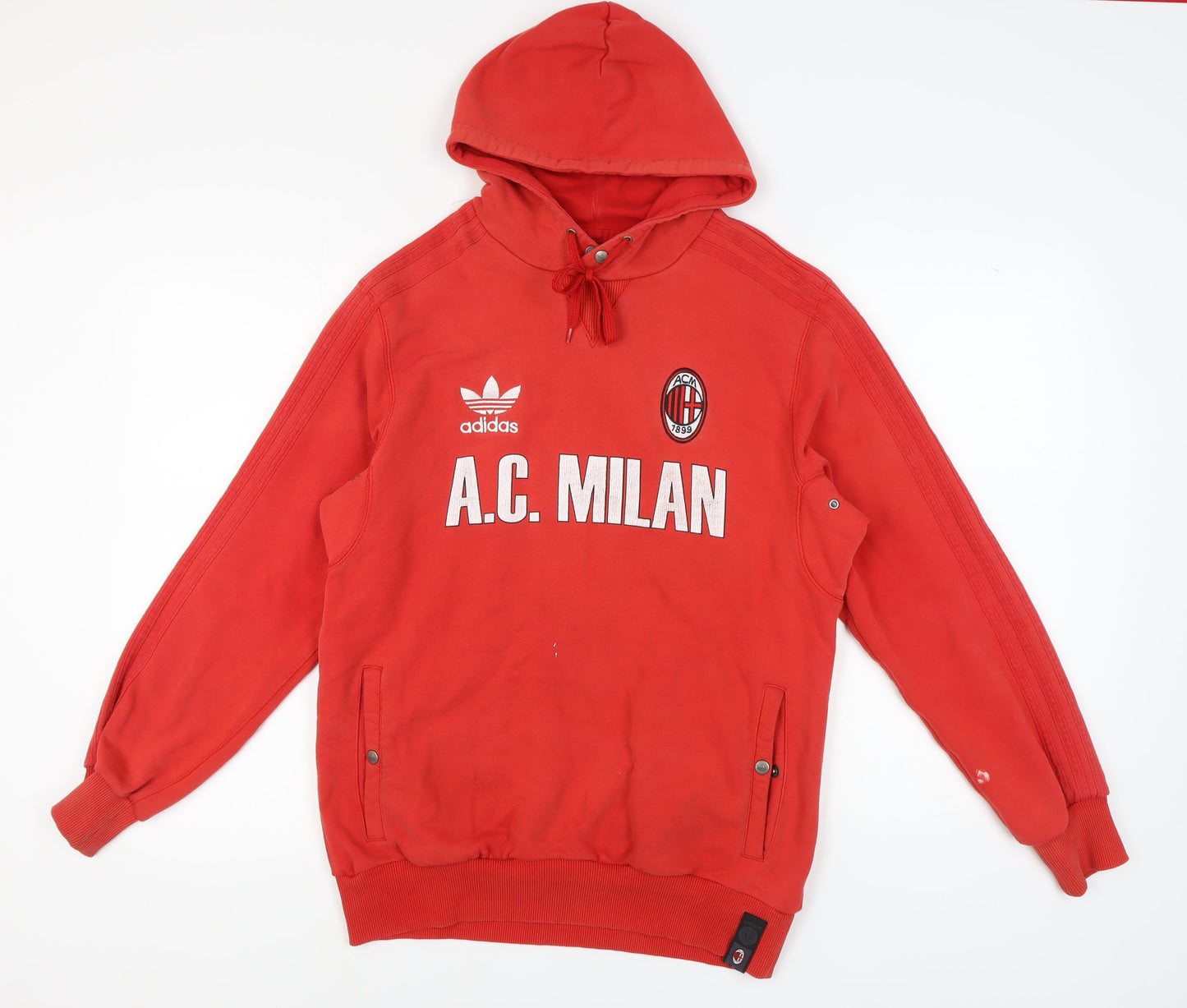 Mens UK Size M adidas Red Pullover Hoodie