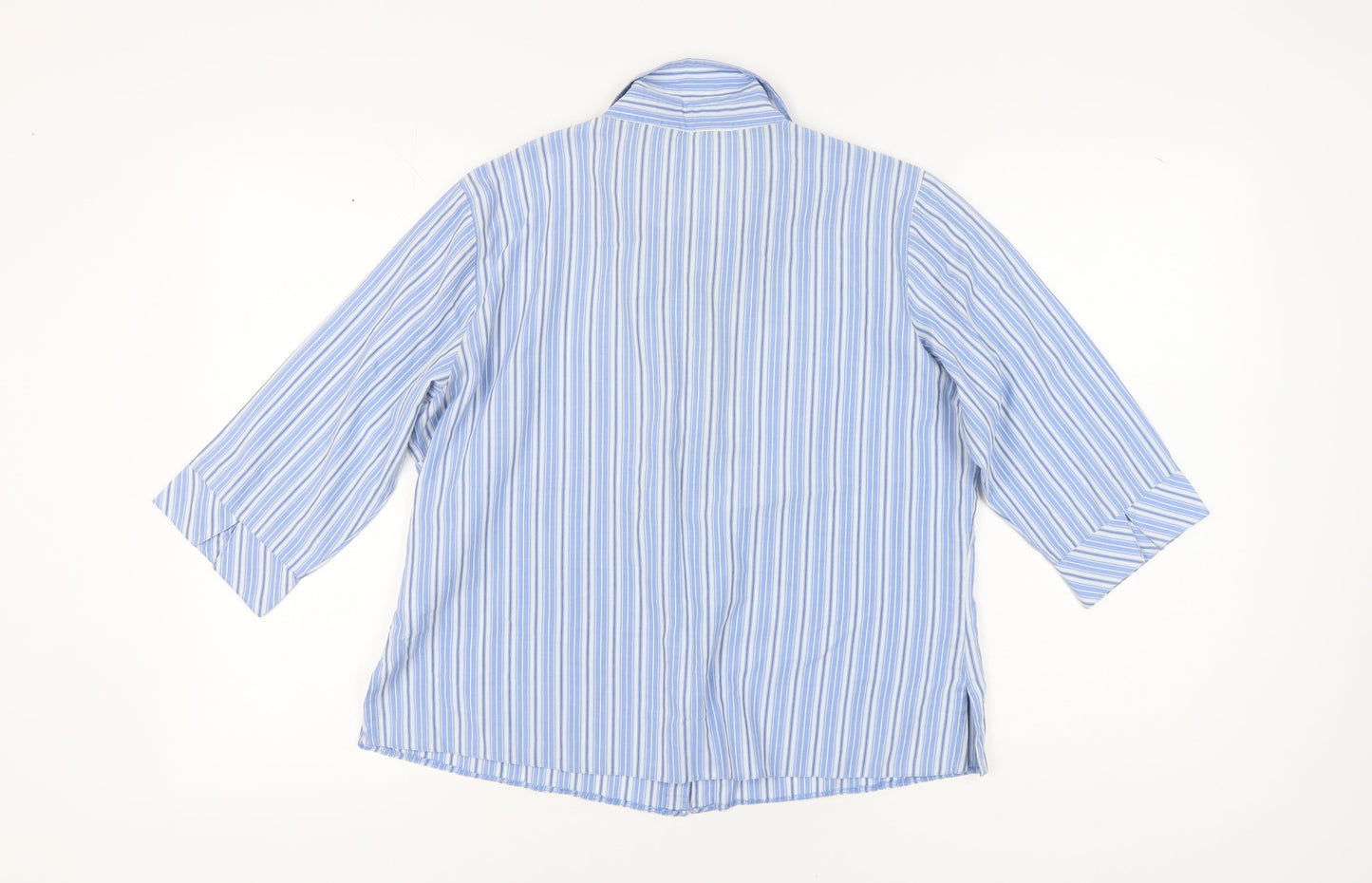 EWM Women's Blue Striped Button-Up Shirt Size 16