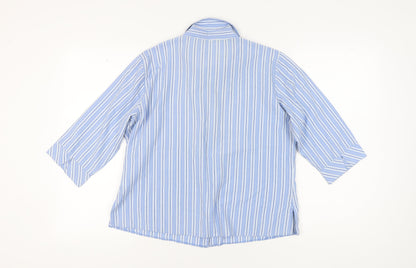 EWM Women's Blue Striped Button-Up Shirt Size 16