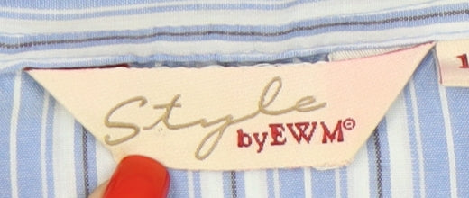 EWM Women's Blue Striped Button-Up Shirt Size 16
