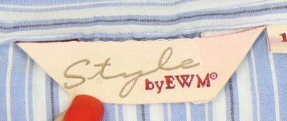 EWM Women's Blue Striped Button-Up Shirt Size 16