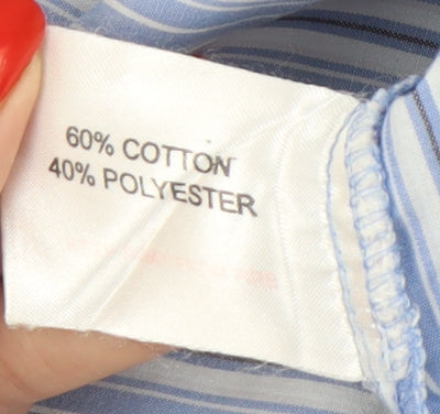 EWM Women's Blue Striped Button-Up Shirt Size 16