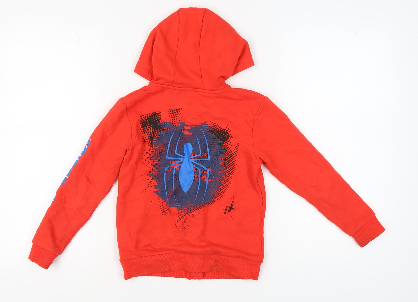 Marks and Spencer Boys Red Superhero Full Zip Hoodie 8 Years