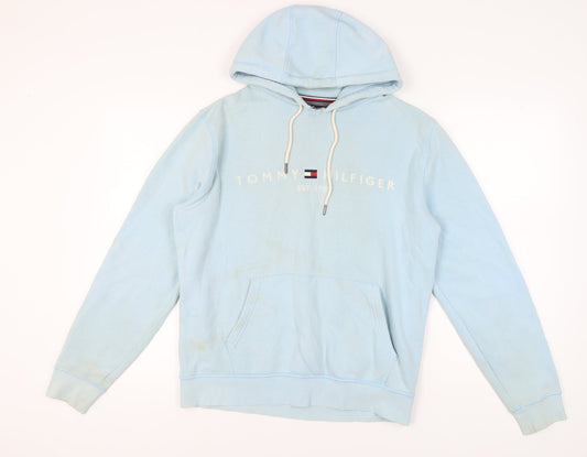 Tommy Hilfiger Men's Blue Hoodie L Logo Pullover