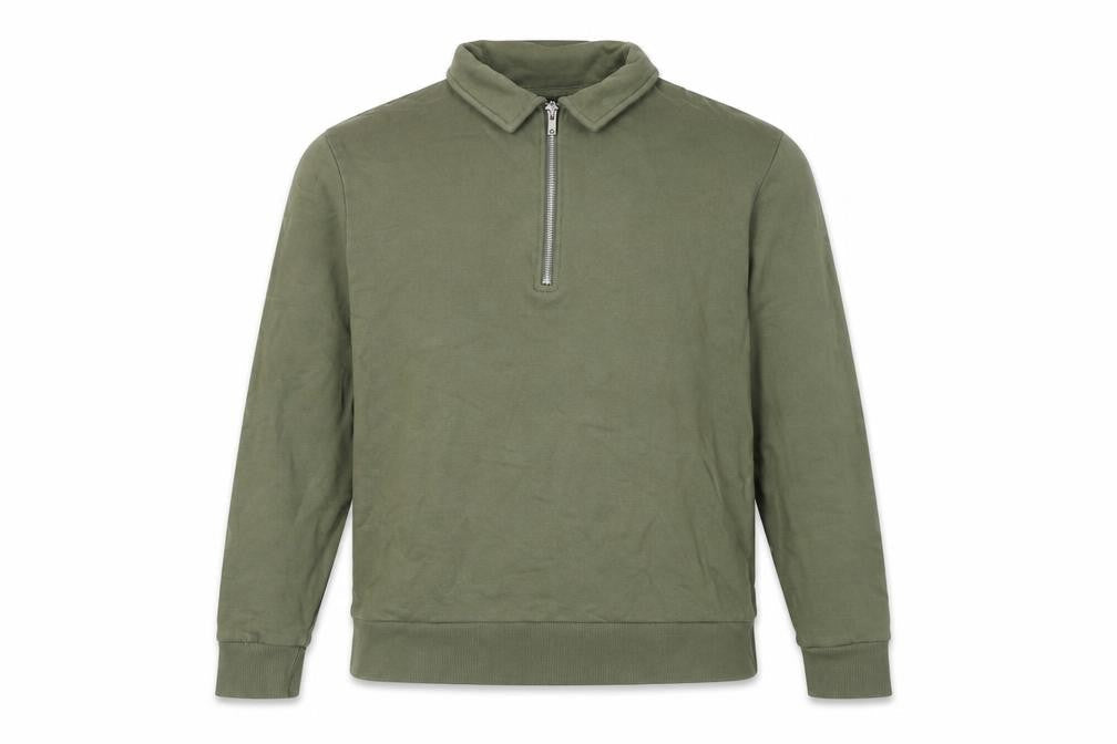 Mens UK Size M ASOS DESIGN Green 1/4 Zip Sweatshirt