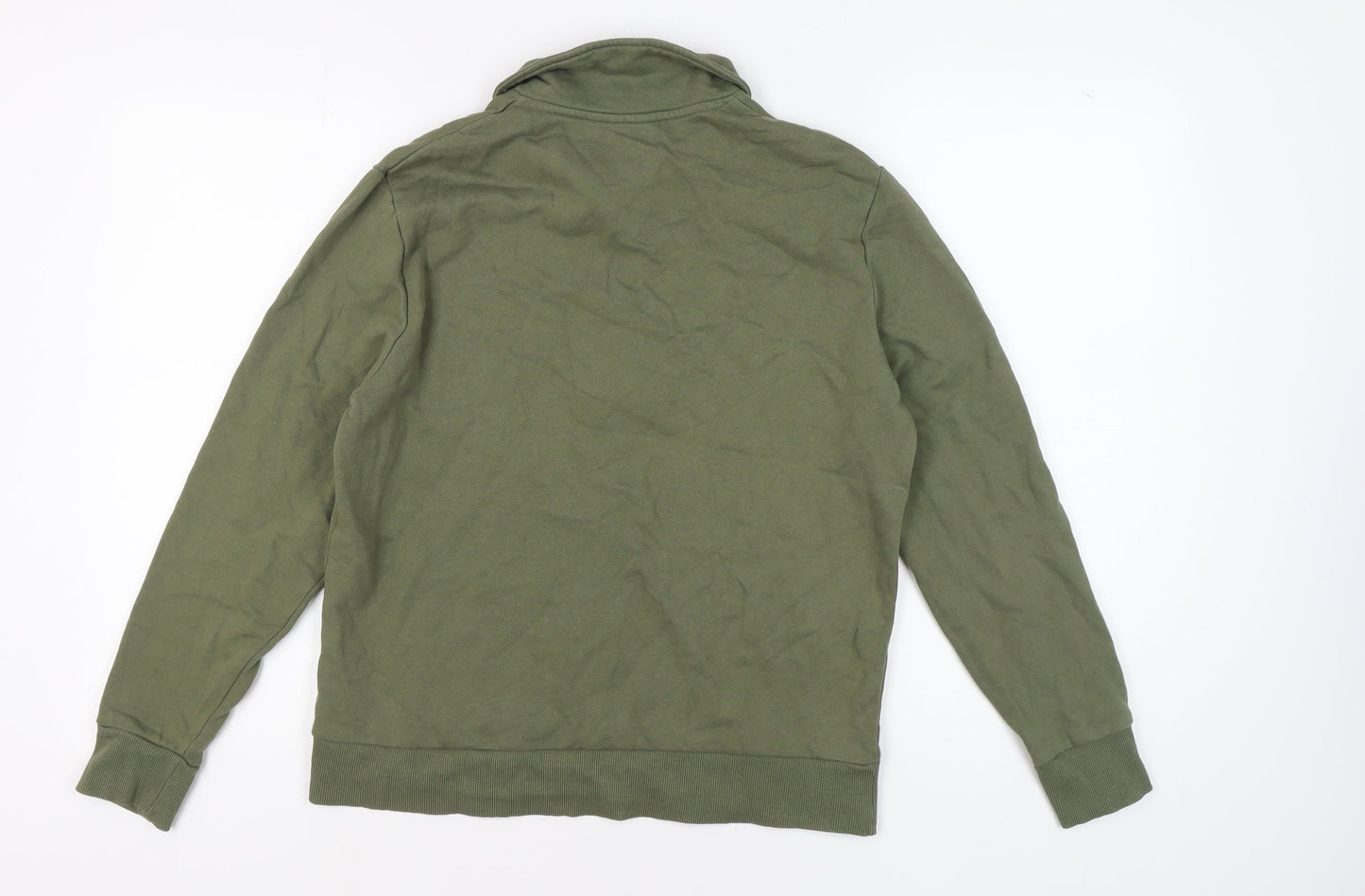 Mens UK Size M ASOS DESIGN Green 1/4 Zip Sweatshirt