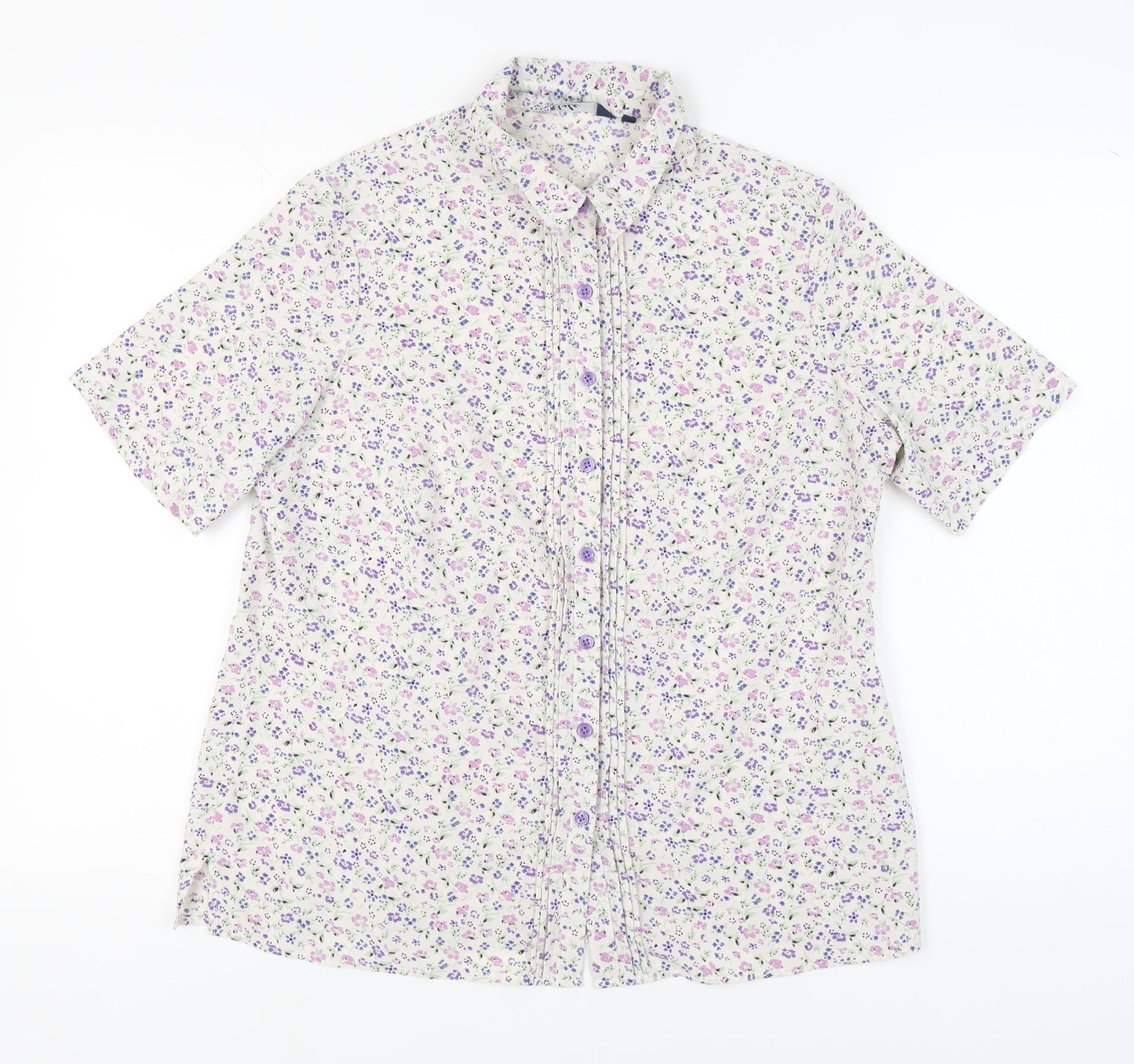 Womens UK Size 16 Isle Multicoloured Basic Button-Up