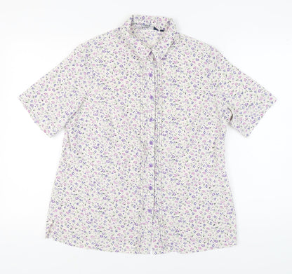 Womens UK Size 16 Isle Multicoloured Basic Button-Up